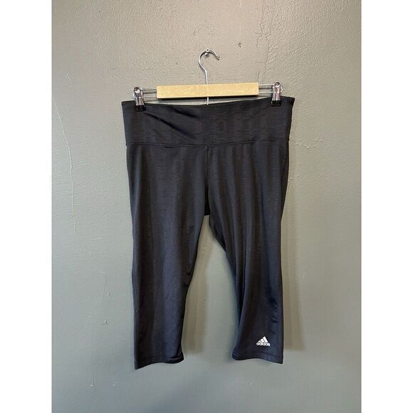 Adidas Mens Black Athletic Capri Leggings Size Large - Picture 1 of 3